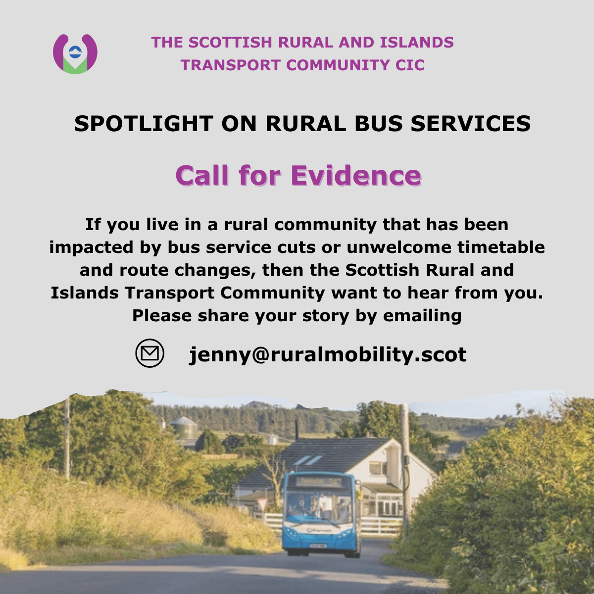 Rural Bus Services Call for Evidence LinkedIn Sharable Graphic